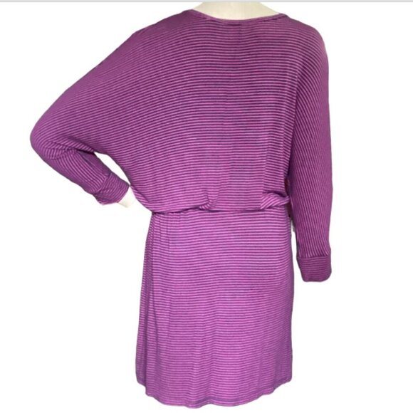 Caslon Striped V-Neck Tee-Shirt Dress Sz S Blue & Pink 120R - Picture 4 of 10